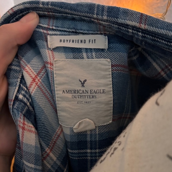 American Eagle Outfitters Blue and Pink Checkered Shirt - Picture 2 of 2